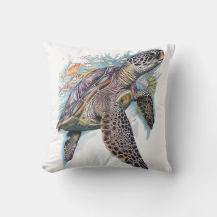 Tortuga de mar multicolor kissen