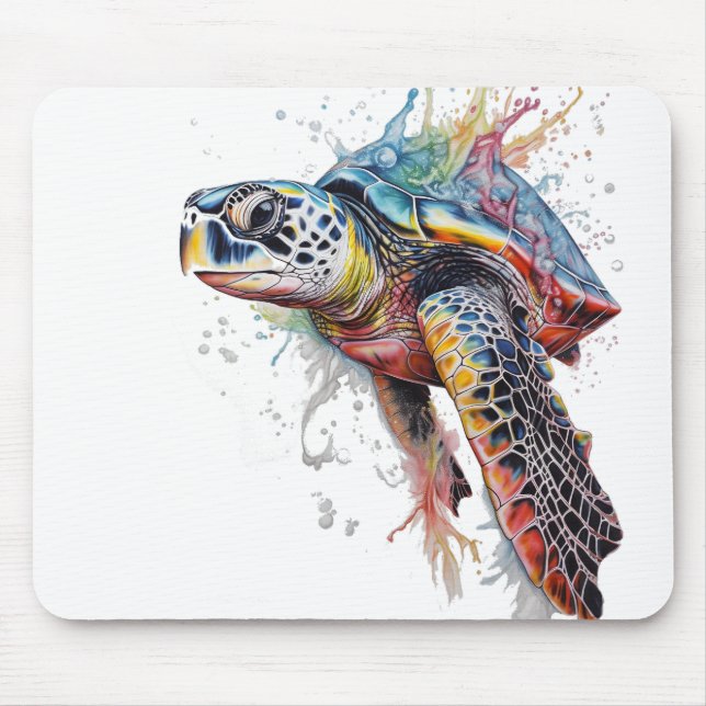Tortuga Marina multicolor Mousepad (Vorne)