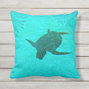Tortuga Turtle Mosaic auf der Insel Sanibel in Flo Kissen