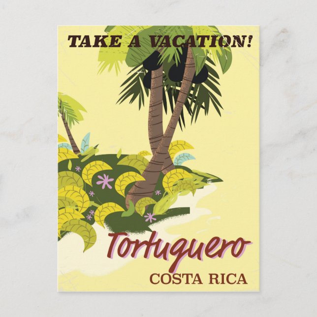 Tortuguero, Reiseplakat Costa Rica Postkarte (Vorderseite)