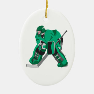 Torwart bereit keramik ornament