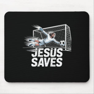 Torwart Fußball Jesus rettet christlichen Fußball Mousepad
