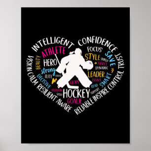 Torwart Mädchen Hockey Liebe Herz Für Teenager Fra Poster