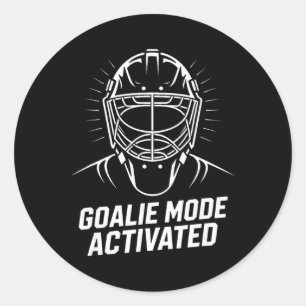 Torwart-Modus aktiviert Eishockey-Torwartmaske Runder Aufkleber