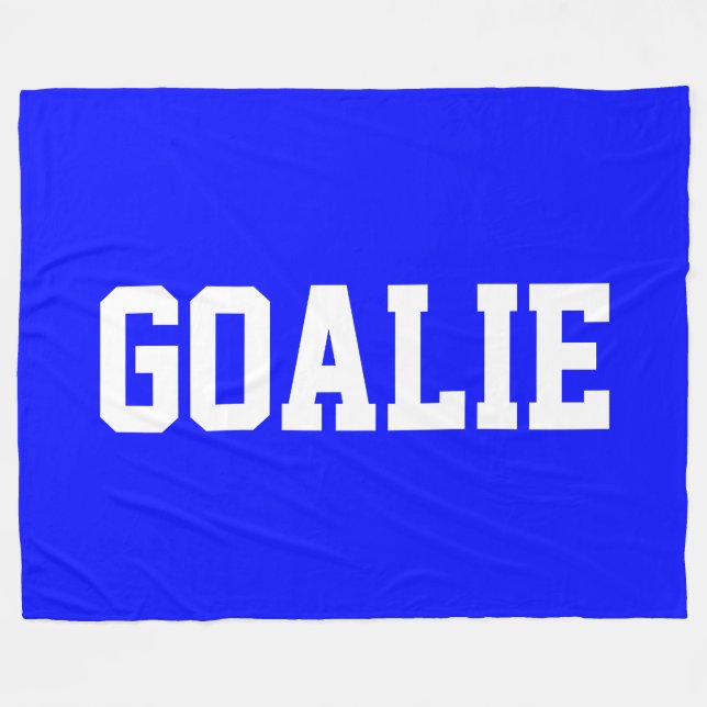 Torwart Sportlich Weißer Text Auf Hellblau Fleecedecke (Vorderseite (Horizontal))