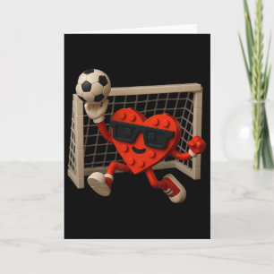 Torwart Valentinstag Fußball Herzbaustein  Karte