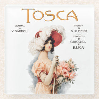 Tosca Opera Vintage - Puccini Opera Poster Design Glasuntersetzer