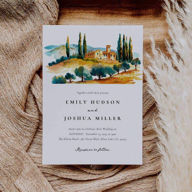 Toscana Landschaft Italienische Hochzeit Einladung (Von Creator hochgeladen)