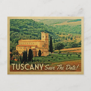 Toscane Enregistrer La Date Vintage Italie Cartes 