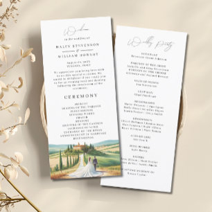 Toscane Italie Aquarelle Skyline Wedding Programme