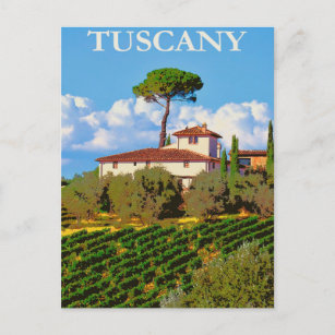 Toscane, Italie Carte postale Vintage voyage