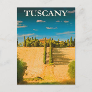 Toscane, Italie Carte postale Vintage voyage