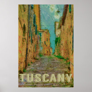 Toscane, Italie Poster Vintage voyage