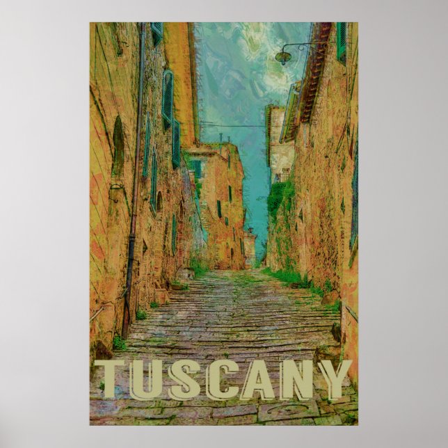 Toscane, Italie Poster Vintage voyage (Devant)