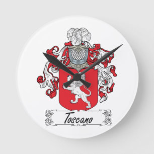 Toscano-Familienwappen Runde Wanduhr