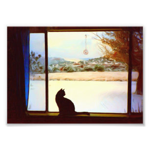 Toscas Winter-Fenster Fotodruck