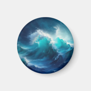 Tosende Ozeanwellen Turbulentes Blau Türkis Magnet