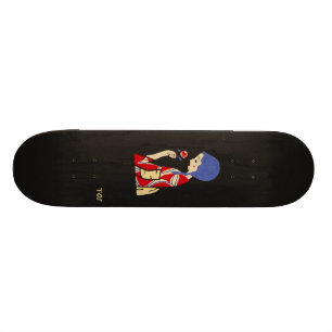 Toshio Ito japanisches Kunst-Mädchen mit Blume Skateboard