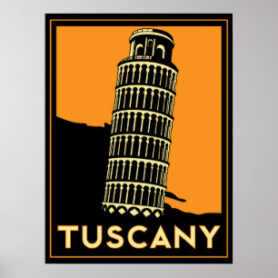 Toskana Art Deko Retro italitales Reiseplakat