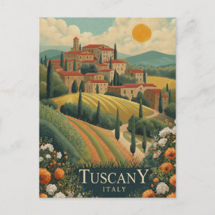 Toskana at Sunset - Italien Reisen Postkarte