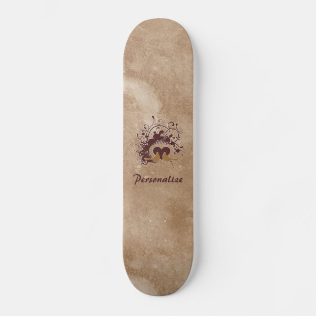 Toskana Brown liebt Vögel mit Namen Skateboard (Vorderseite)