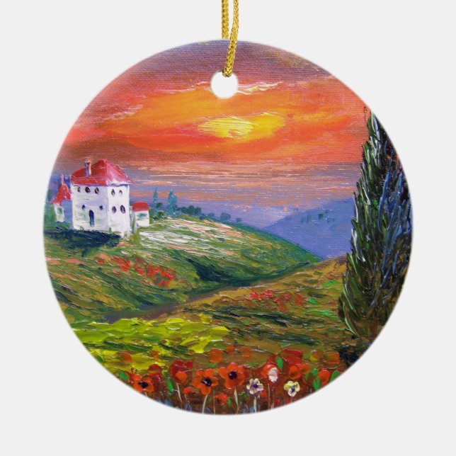 Toskana-Feuer-Himmel Keramik Ornament (Vorne)