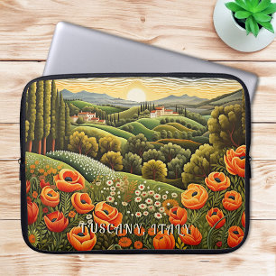 Toskana Frühlingslandschaft Malerei Italien Reisen Laptopschutzhülle
