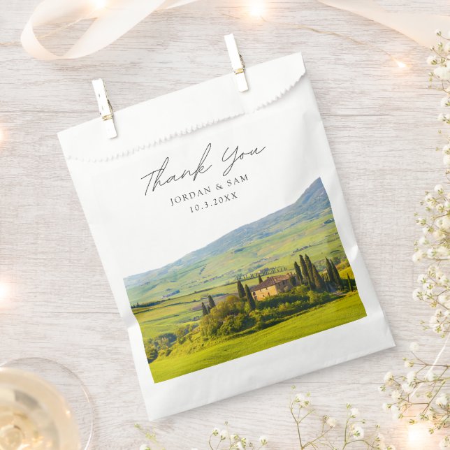Toskana Gastgeschenk Hochzeit Italien Vielen Dank  Geschenktütchen (Ausgeschnitten)