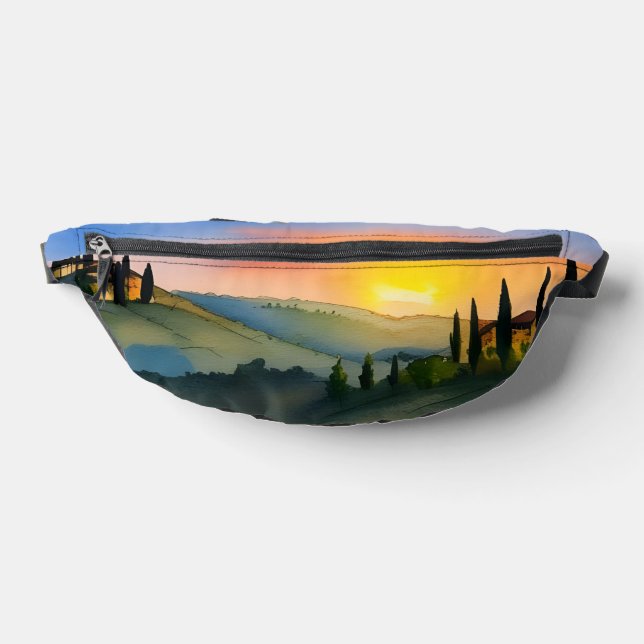 Toskana Hügel Landschaftlich Wasserfarbe Bauchtasche (Ablage )
