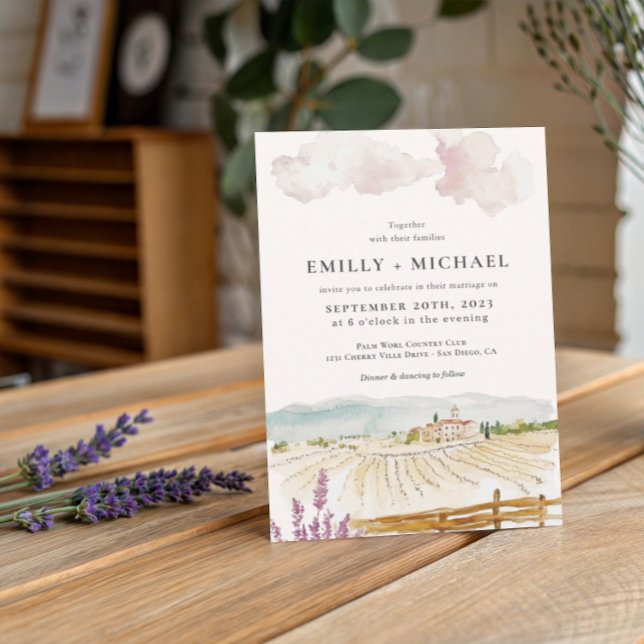 Toskana | Illustrierte Hochzeit Einladung (Von Creator hochgeladen)