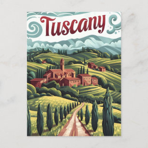 Toskana im Vintage-Stil Postkarte