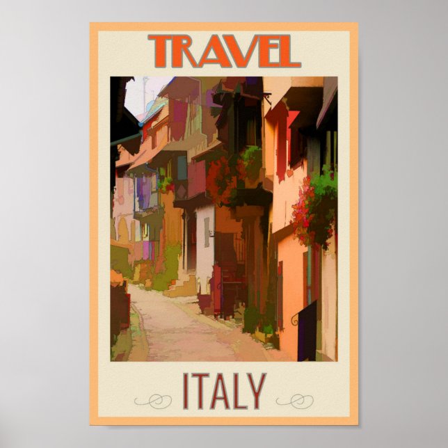 Toskana Italien Abstrakte Italienische Reisen Poster (Vorne)