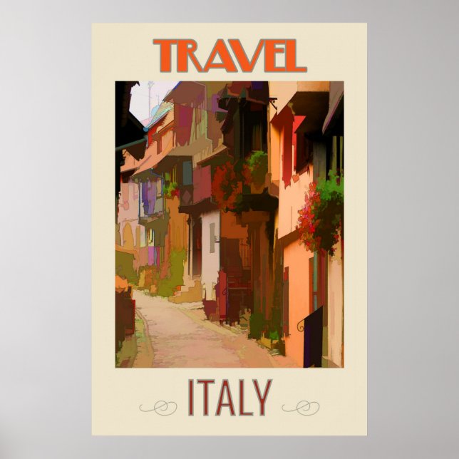 Toskana Italien Abstrakte Italienische Reisen Poster (Vorne)