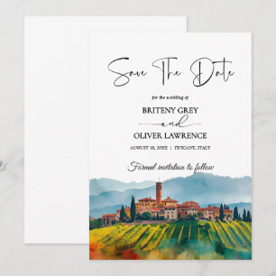 TOSKANA Italien Aquarell Skyline Save The Date