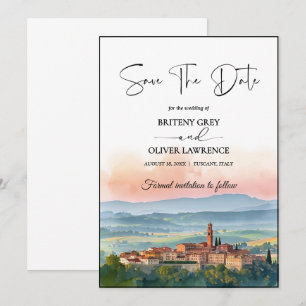 TOSKANA Italien Aquarell Skyline Save The Date