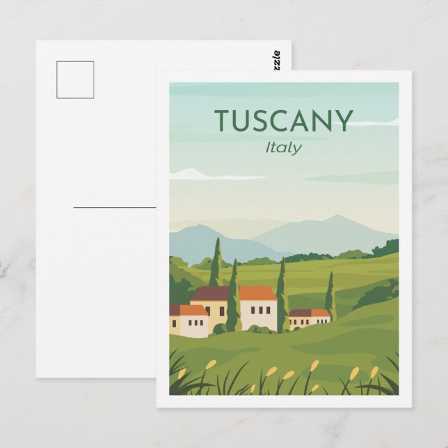 Toskana Italien Berühmter Reiseort Illustration Postkarte (Vorne/Hinten)