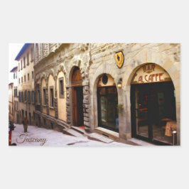 Toskana. Italien. Cortona. Rechteckiger Aufkleber