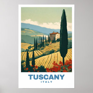 Toskana Italien Exotic Travel Retro Poster