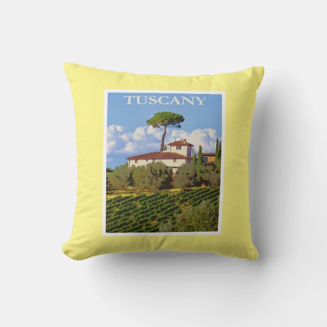 Toskana Italien Italienische Villa Vintage Reisen  Kissen (Vorderseite)