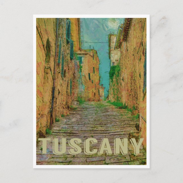 Toskana, Italien Jahrgang Reise Postkarte (Vorderseite)