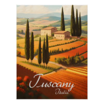 Toskana Italien Landschafft Reiseposter
