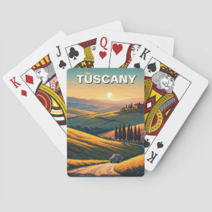 Toskana Italien Landschaft Sonnenuntergang Spielkarten