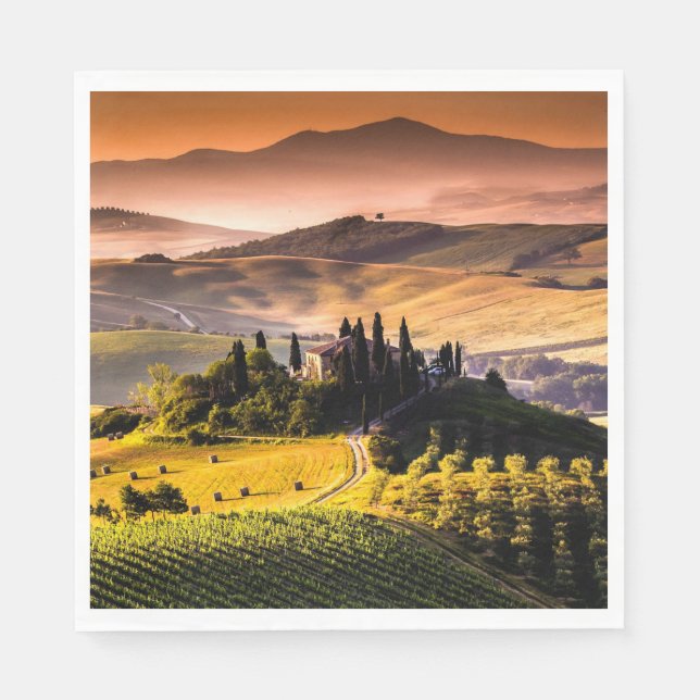 Toskana, Italien - Landschaftsbild Serviette (Vorderseite)
