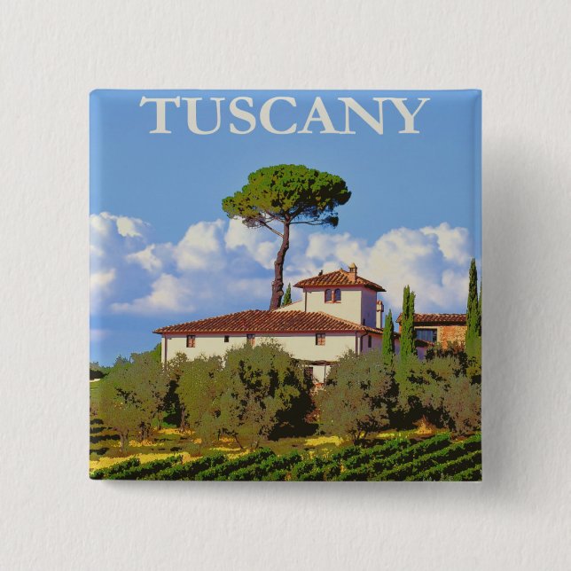 Toskana Italien Poster Button (Vorderseite)