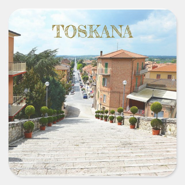 Toskana Italien Quadratischer Aufkleber (Vorderseite)