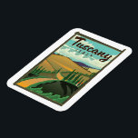 Toskana Italien Reiseplakat Magnet<br><div class="desc">Toskana Italien Reiseplakat in einem schönen Retro-Stift.</div>