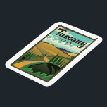 Toskana Italien Reiseplakat Magnet<br><div class="desc">Toskana Italien Reiseplakat in einem schönen Retro-Stift.</div>