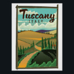 Toskana Italien Reiseplakat Poster<br><div class="desc">Toskana Italien Reiseplakat in einem schönen Retro-Stift.</div>