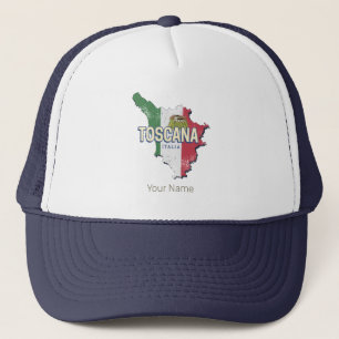 Toskana Italien Retro-Regionskarte Vintage Fattori Truckerkappe