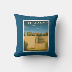 Toskana Italien Retro Vintage Travel Poster Kissen